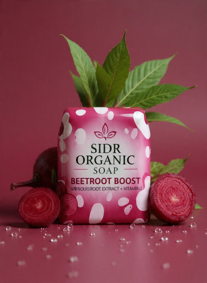Sidr Organic Soap Beetroot Boost – Brightening Herbal Soap with Vitamin E - Image 3